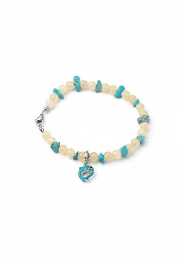 Kalsit (6mm.),kırık turkuaz bileklik - Görsel 2