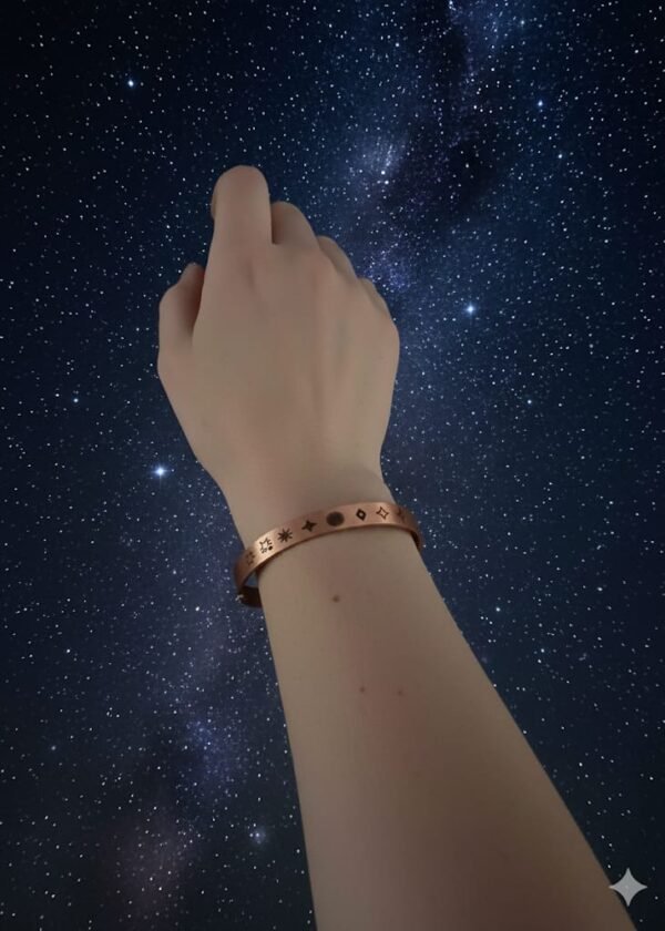 Yıldız sembollü bakır bilezik (iç yüzeyinde nazar duası vardır) - Görsel 3