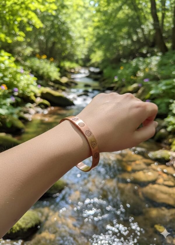 7 Çakra bakır bilezik ( iç yüzeyinde Grabovoi sayıları vardır.) - Görsel 3